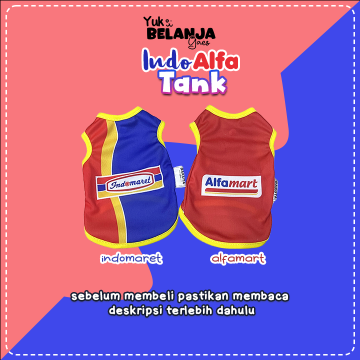 Baju Kucing Bahan Poliester Alfamart Indomaret Tank Series / Baju Kucing Nyaman Terlaris!