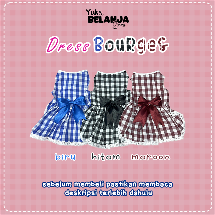 Baju Kucing Bahan Katun Dress Bourges Baju Lucu / Baju Kucing Nyaman Terlaris!