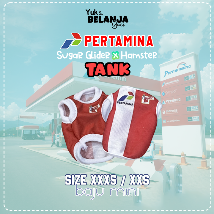 Baju Sugar Glider / Hamster Pertamina Tank / bahan nyaman size XXS dan XXXS!