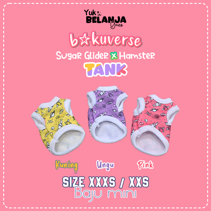 Baju Sugar Glider / Hamster Bakuverse Tank / bahan nyaman size XXS & XXXS!