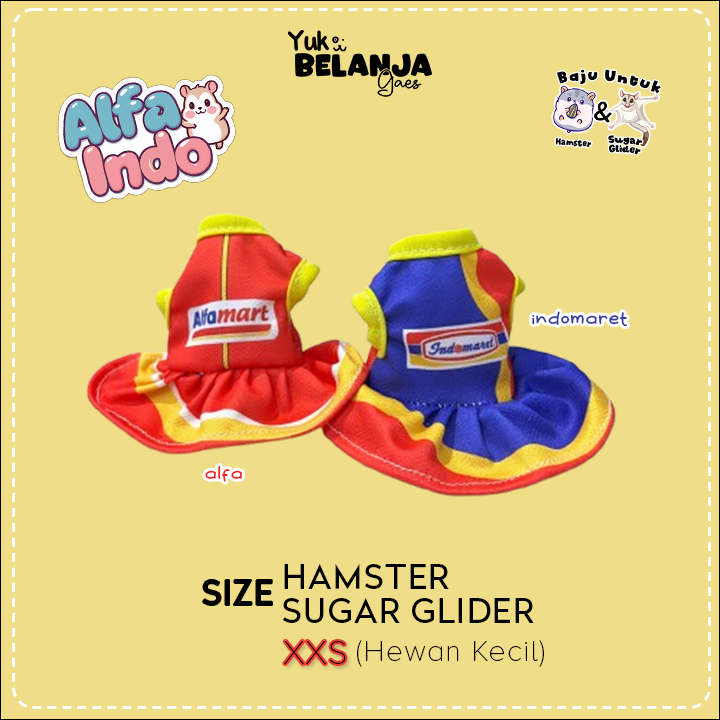 Baju Sugar Glider / Hamster Dress Alfamart x Indomart untuk Hewan Kecil size XXS!