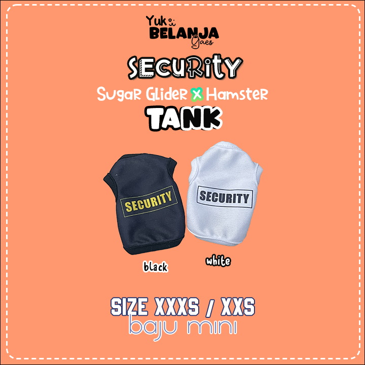 Baju Sugar Glider / Hamster Security Tank / bahan nyaman size XXS dan XXXS!