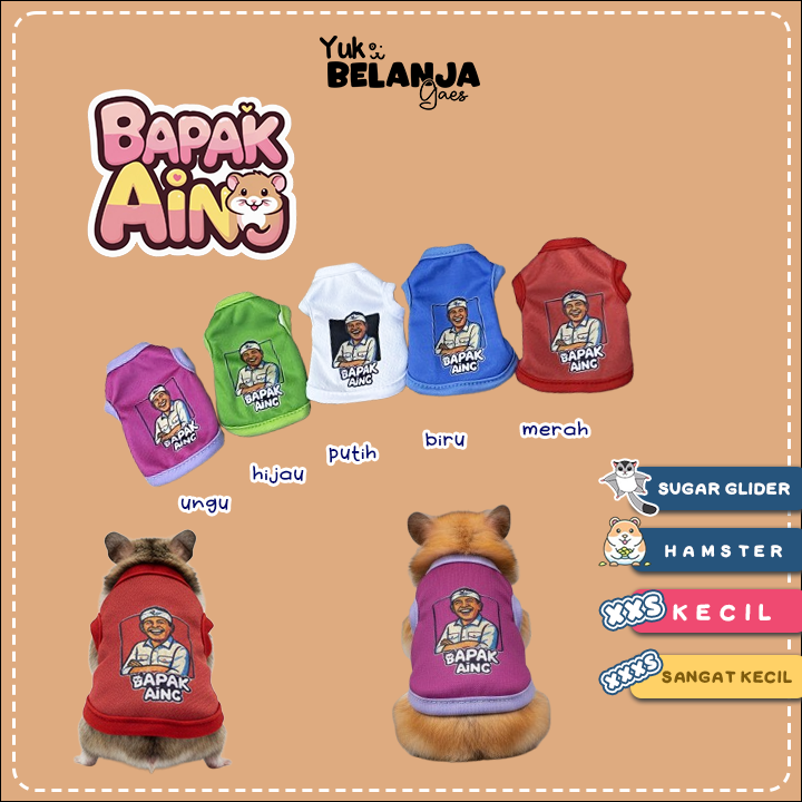 Baju Sugar Glider / Hamster Bapak Aing Tank size XXS dan XXXS | YBG!