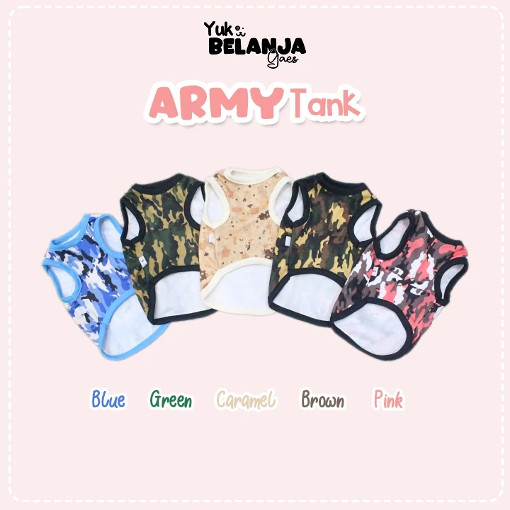 Baju Kucing Bahan Poliester Kaos Army Original Tank / Baju Kucing Nyaman Terlaris!