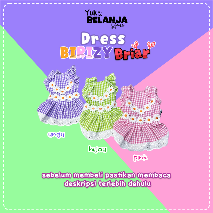Baju Kucing Bahan Katun Dress Birizy Briar Series / Baju Kucing Lucu Nyaman Terlaris!