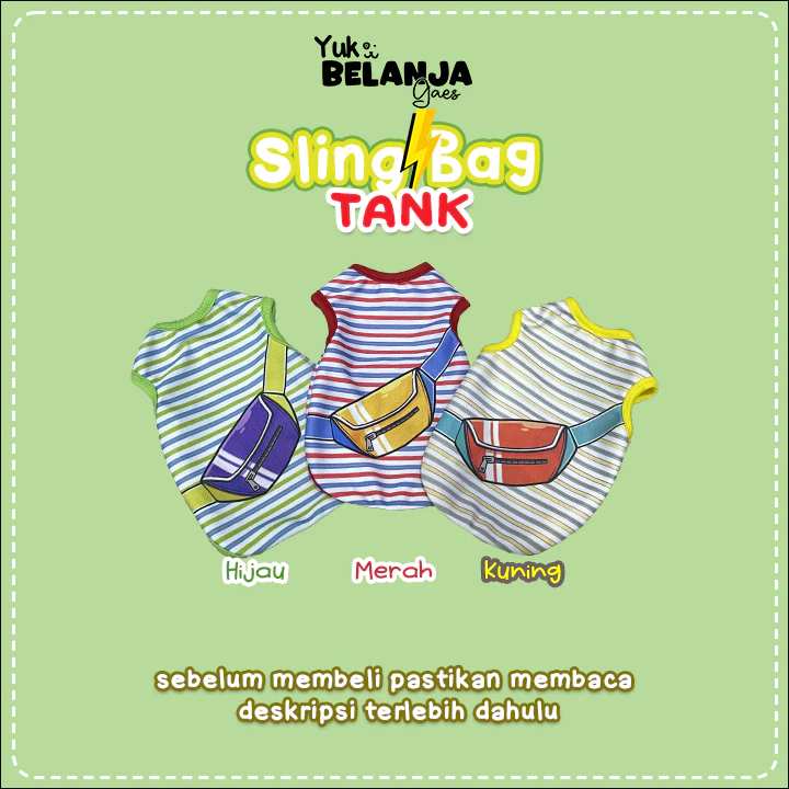 Baju Kucing Bahan Poliester Slingbag Tank Series / Baju Kucing Lucu Nyaman Terlaris!