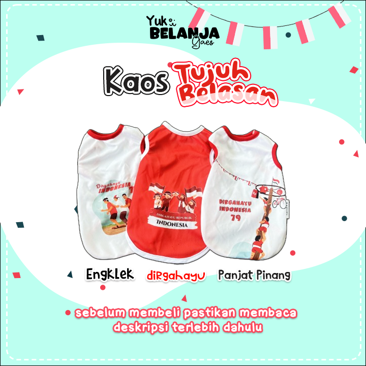 BAJU KUCING BAHAN POLIESTER DIRGAHAYU KEMERDEKAAN TANK SERIES / BAJU KUCING LUCU TERLARIS!