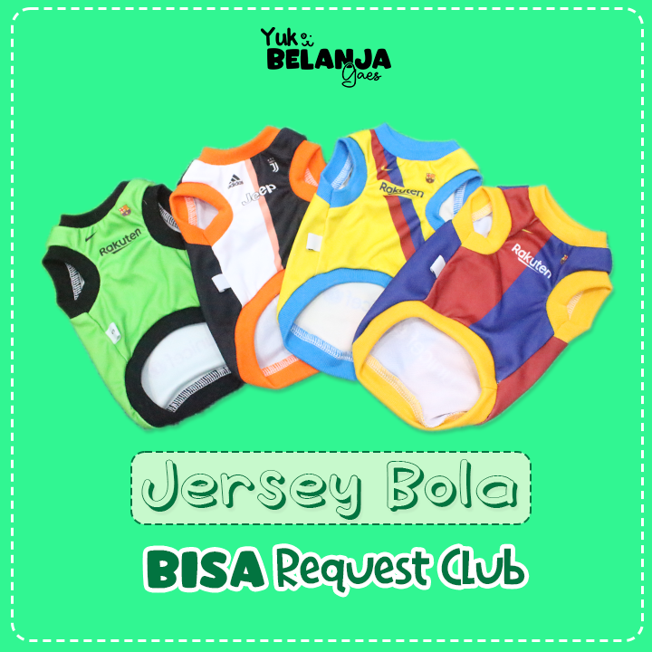 [𝐂𝐎𝐒𝐓𝐔𝐌 𝐍𝐀𝐌𝐀] BAJU KUCING SERIES JERSEY BOLA TANK / JERSEY MILAN & BARCELONA TERLARIS!