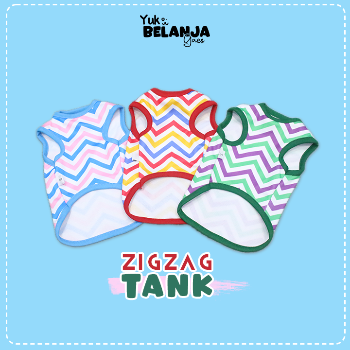 Baju Kucing Zigzag Tank Series / Baju Kucing Lucu Nyaman Terlaris!