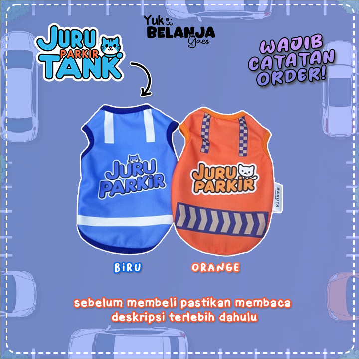 [𝗕𝗜𝗦𝗔 𝗖𝗢𝗦𝗧𝗨𝗠 𝗡𝗔𝗠𝗔] Baju Kucing Bahan Poliester Juru Parkir Tank / Baju Kucing Lucu Nyaman Terlaris!